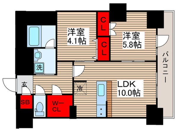 ｺﾝﾌｫﾘｱ門前仲町WESTの物件間取画像